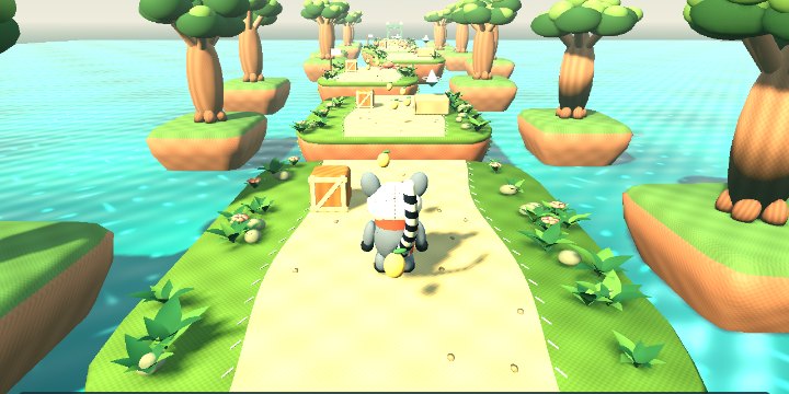 Maki on the islets of the platform game